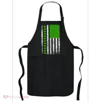 St Patricks Day American Flag Clovers Apron thumb 0