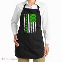 St Patricks Day American Flag Clovers Apron thumb 2