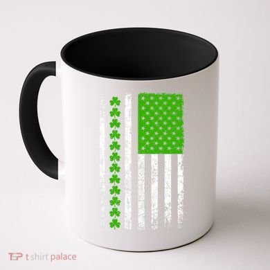 St Patricks Day American Flag Clovers Coffee Mug