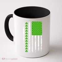 St Patricks Day American Flag Clovers Coffee Mug thumb 0