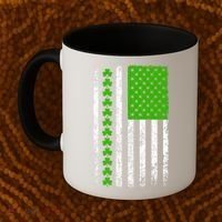 St Patricks Day American Flag Clovers Coffee Mug thumb 2