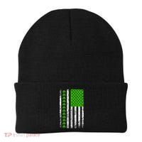 St Patricks Day American Flag Clovers Beanie thumb 0