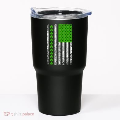 St Patricks Day American Flag Clovers Tumbler