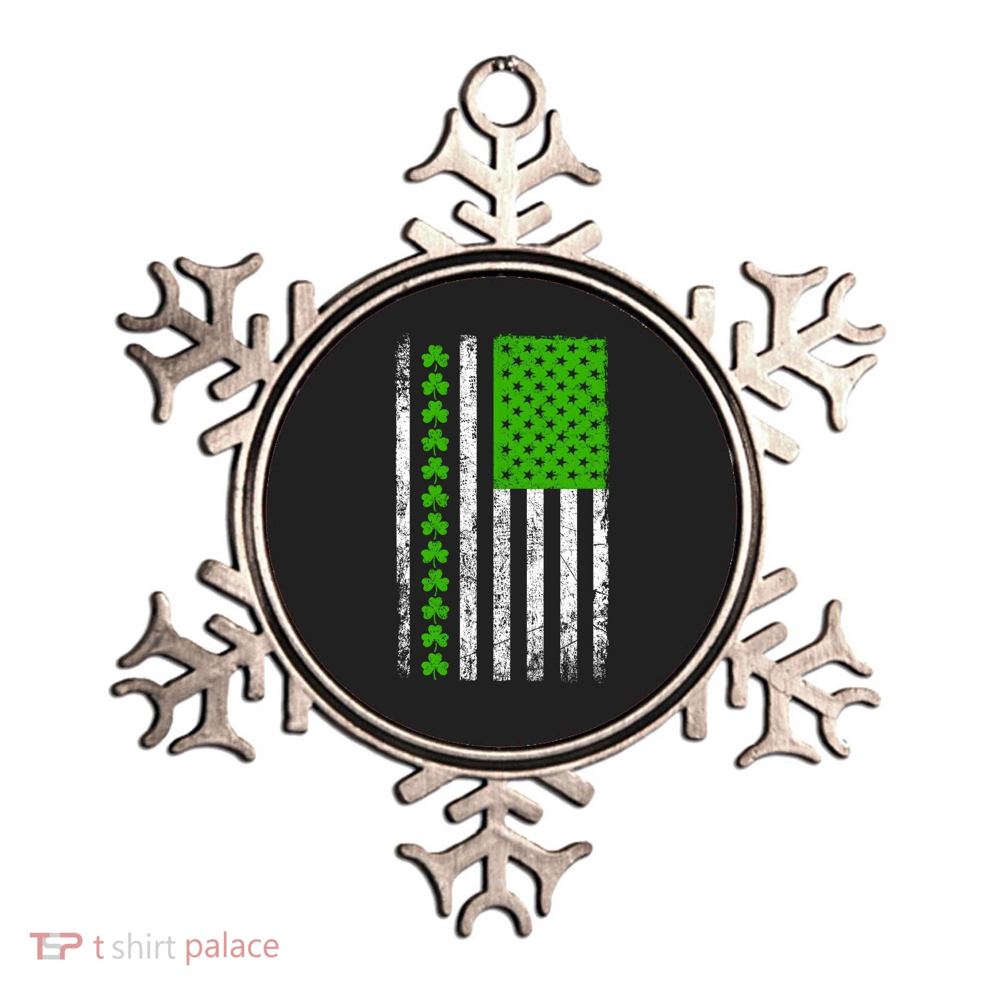 St Patricks Day American Flag Clovers Ornament