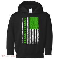 St Patricks Day American Flag Clovers Toddler Hoodie thumb 0