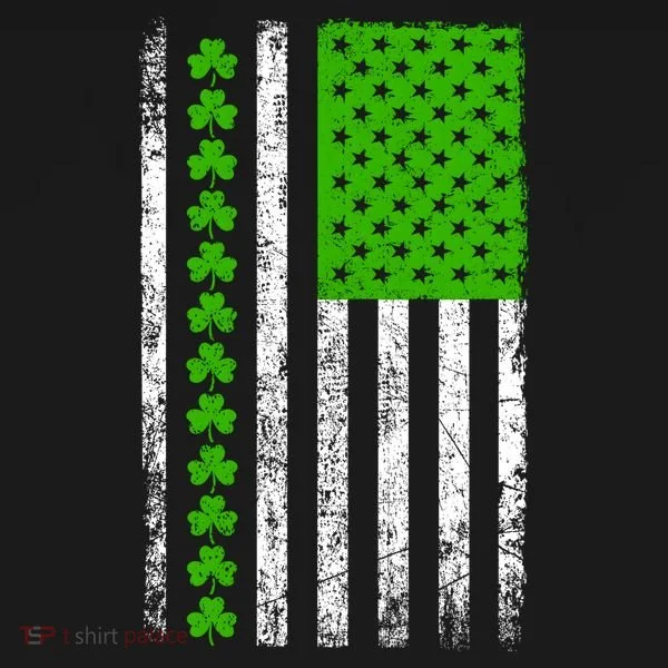 St Patricks Day American Flag Clovers Toddler Hoodie