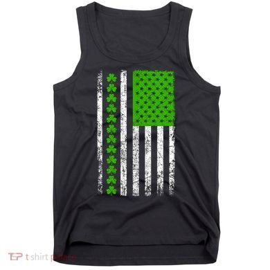 St Patricks Day American Flag Clovers Tank Top