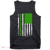 St Patricks Day American Flag Clovers Tank Top thumb 0