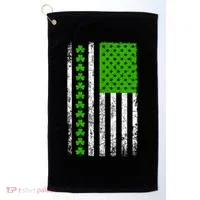 St Patricks Day American Flag Clovers Golf Towel thumb 0