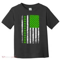 St Patricks Day American Flag Clovers Toddler T-Shirt thumb 0