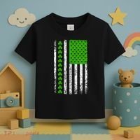St Patricks Day American Flag Clovers Toddler T-Shirt thumb 3