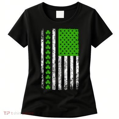 St Patricks Day American Flag Clovers Women's T-Shirt