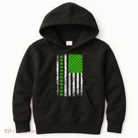 St Patricks Day American Flag Clovers Kids Hoodie thumb 0