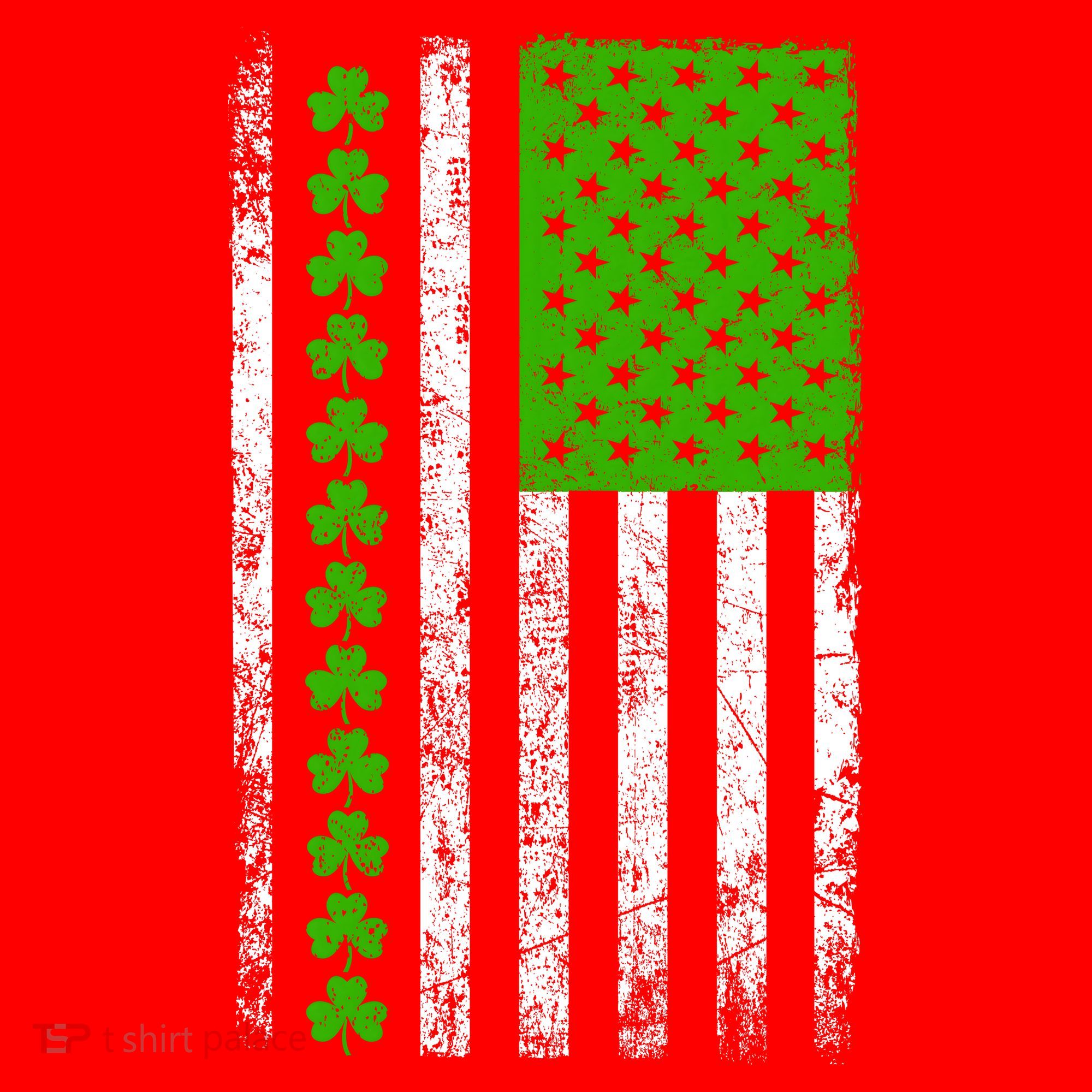 St Patricks Day American Flag Clovers Santa Hat