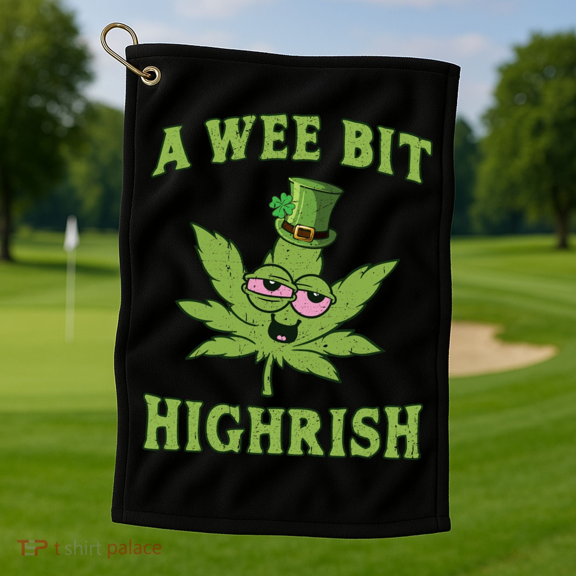 St Patricks Day, A Wee Bit, Funny St Patricks Day Golf Towel