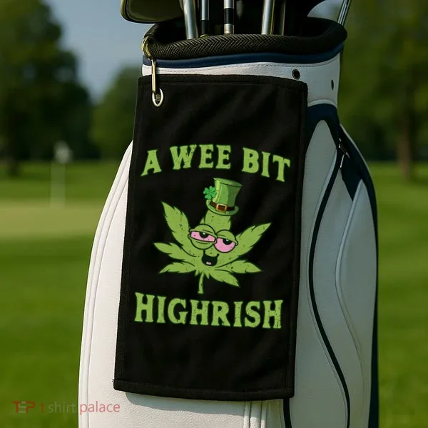 St Patricks Day, A Wee Bit, Funny St Patricks Day Golf Towel