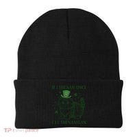 St Patricks Day If I Shenan Once I’Ll Shenanigan Funny Cat Beanie thumb 0