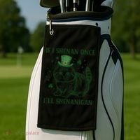 St Patricks Day If I Shenan Once I’Ll Shenanigan Funny Cat Golf Towel thumb 2