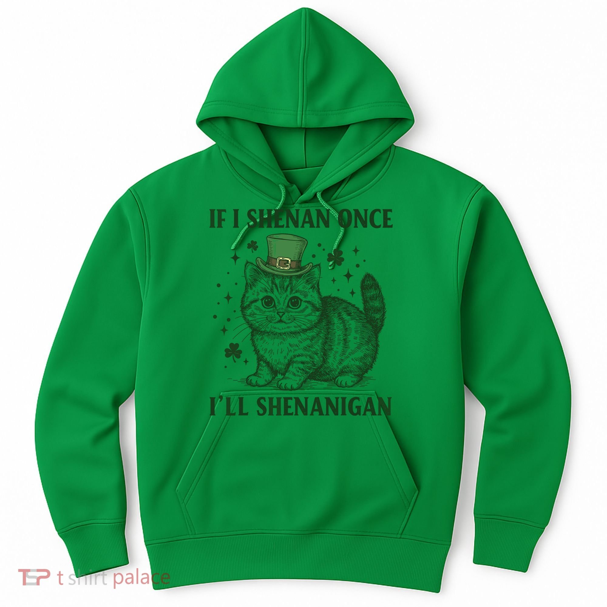 St Patricks Day If I Shenan Once I’Ll Shenanigan Funny Cat Hoodie