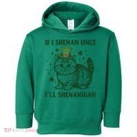 St Patricks Day If I Shenan Once I’Ll Shenanigan Funny Cat Toddler Hoodie thumb 0