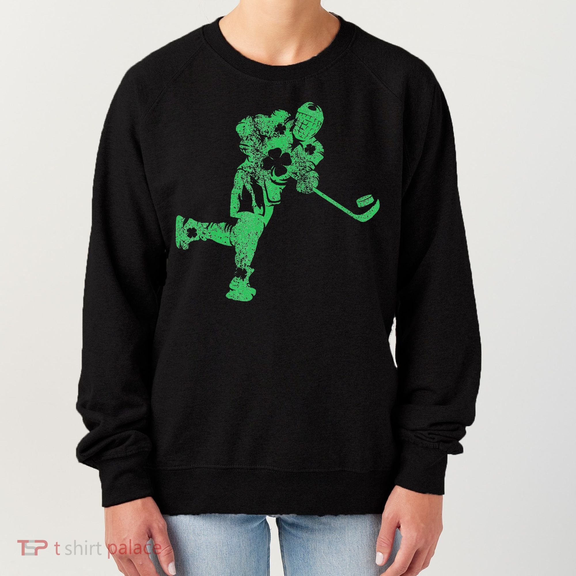 St Patricks Day Hockey Irish Saint Paddy's Shamrock Women's Sweatshirt