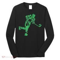 St Patricks Day Hockey Irish Saint Paddy's Shamrock Long Sleeve Shirt thumb 0