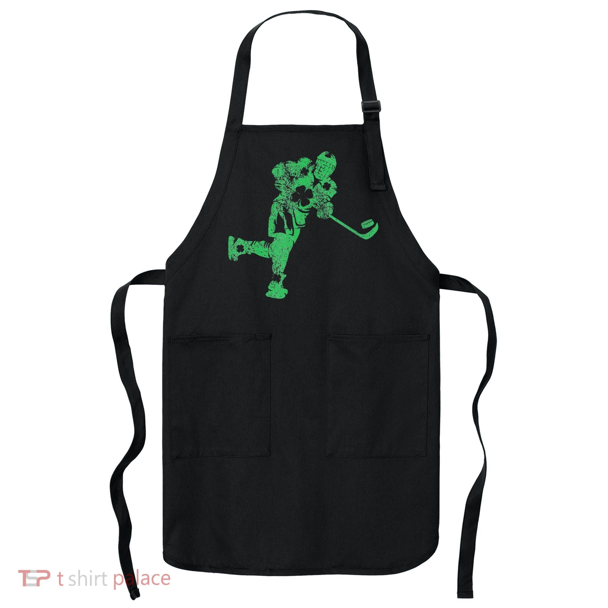 St Patricks Day Hockey Irish Saint Paddy's Shamrock Apron
