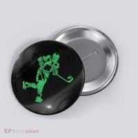 St Patricks Day Hockey Irish Saint Paddy's Shamrock Button thumb 0