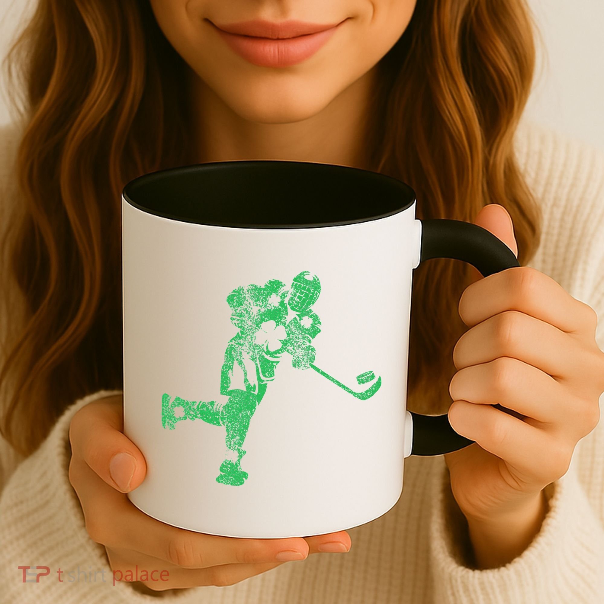 St Patricks Day Hockey Irish Saint Paddy's Shamrock Coffee Mug