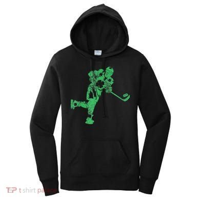 St Patricks Day Hockey Irish Saint Paddy's Shamrock Women's Hoodie