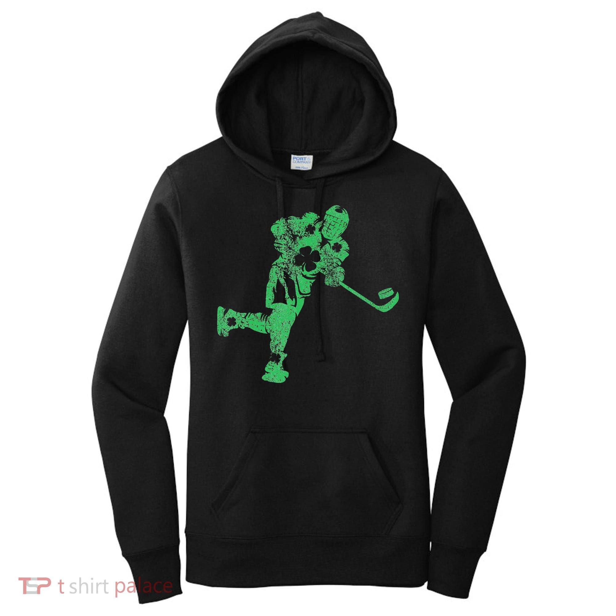 St Patricks Day Hockey Irish Saint Paddy's Shamrock Women's Hoodie