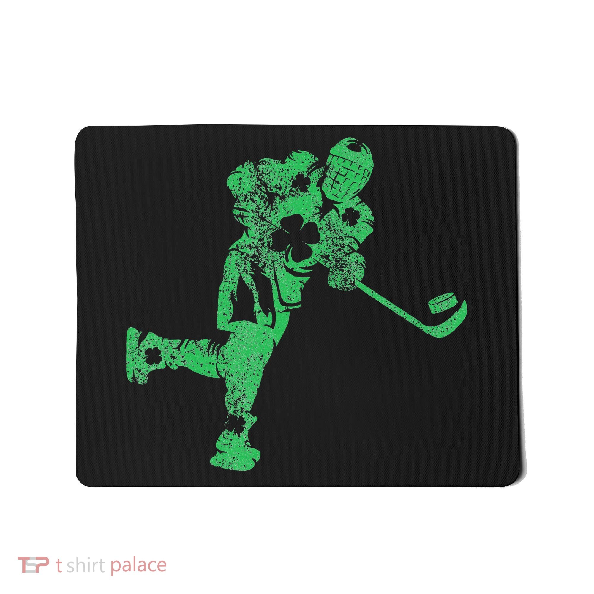 St Patricks Day Hockey Irish Saint Paddy's Shamrock Mousepad