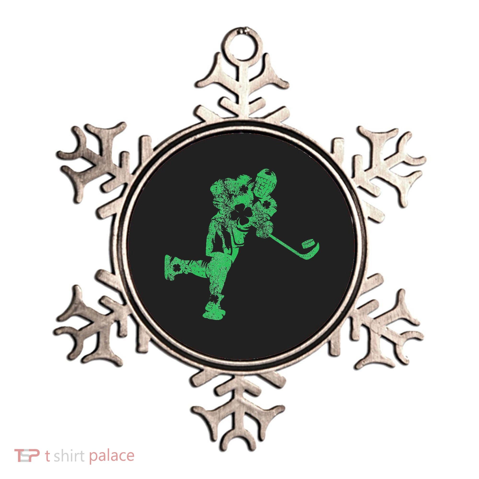 St Patricks Day Hockey Irish Saint Paddy's Shamrock Ornament
