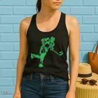 St Patricks Day Hockey Irish Saint Paddy's Shamrock Women's Tank Top thumb 2