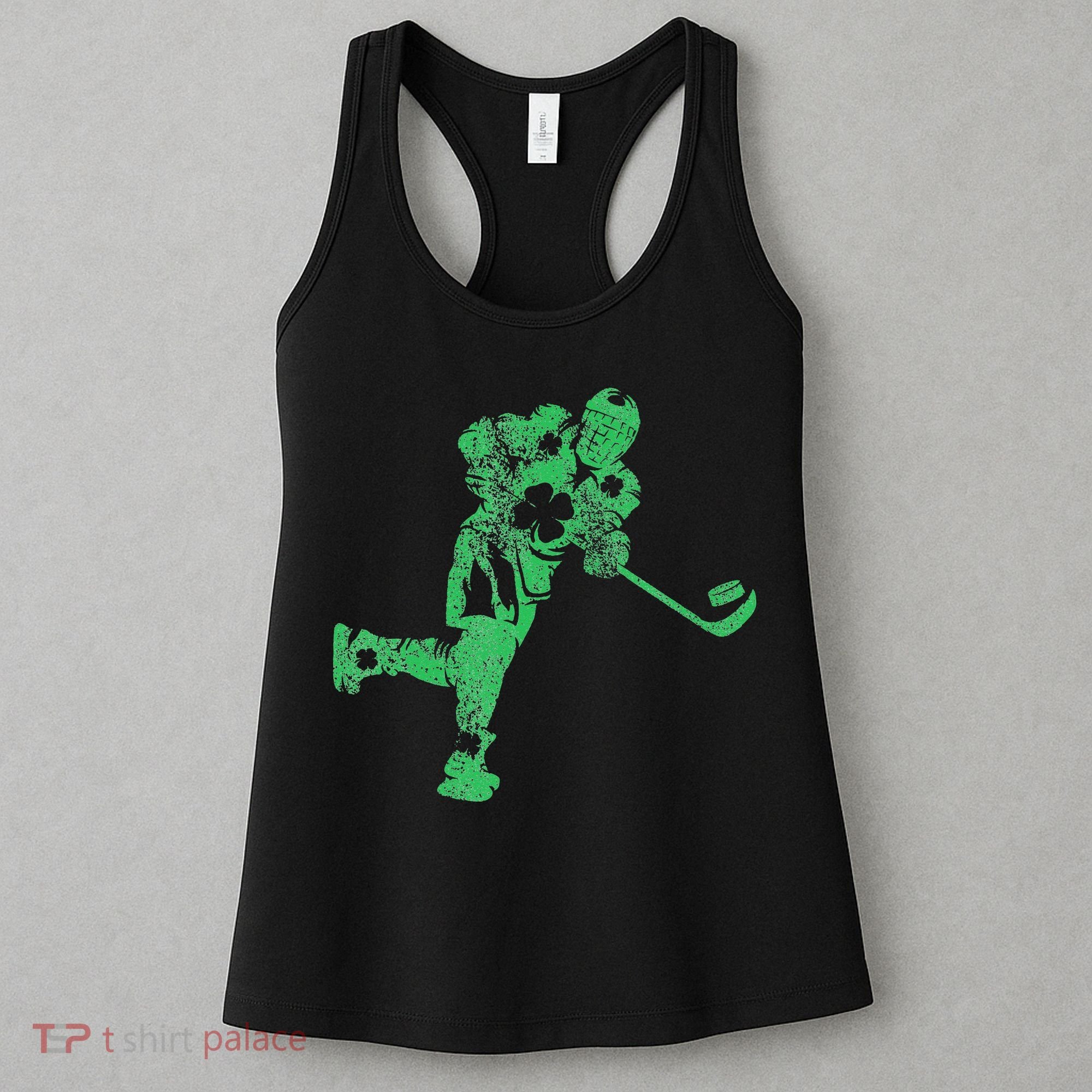 St Patricks Day Hockey Irish Saint Paddy's Shamrock Women's Tank Top