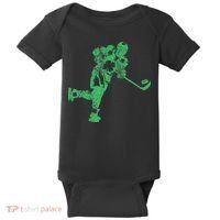 St Patricks Day Hockey Irish Saint Paddy's Shamrock Baby Bodysuit thumb 0