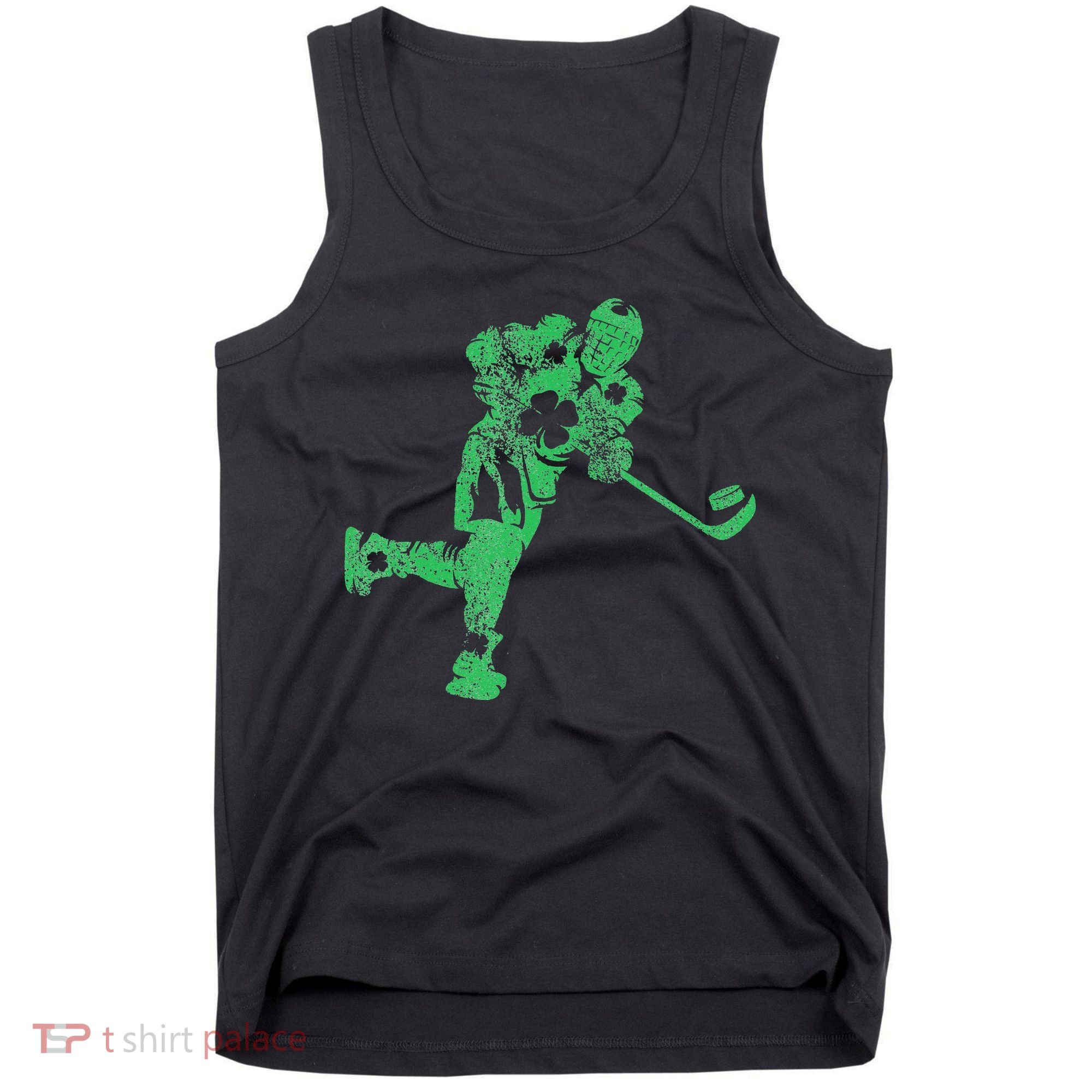 St Patricks Day Hockey Irish Saint Paddy's Shamrock Tank Top