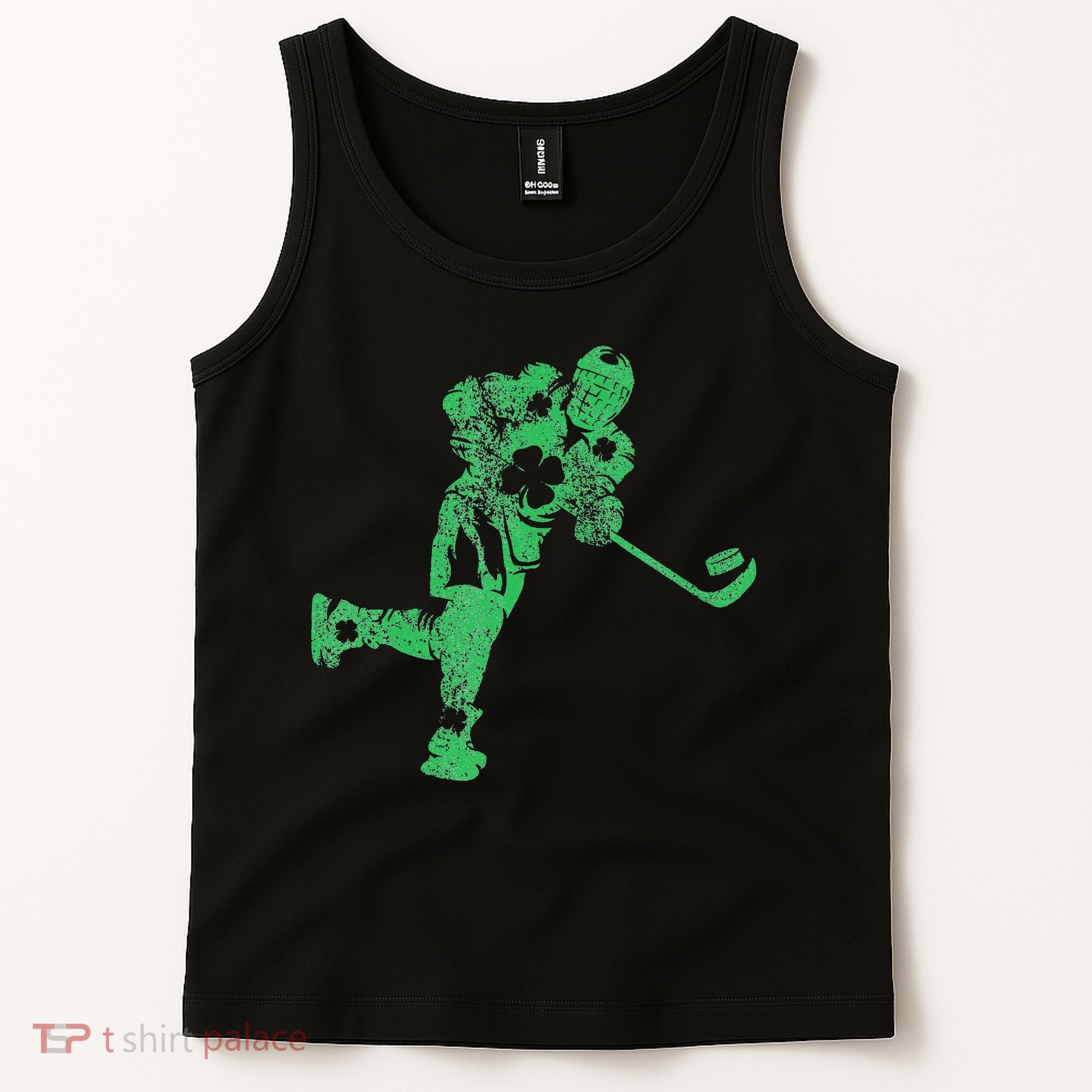St Patricks Day Hockey Irish Saint Paddy's Shamrock Tank Top