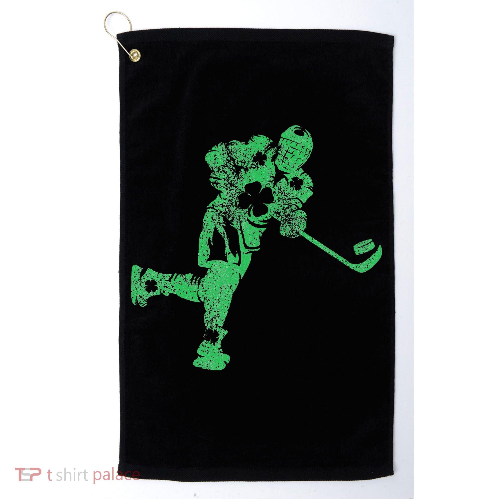 St Patricks Day Hockey Irish Saint Paddy's Shamrock Golf Towel
