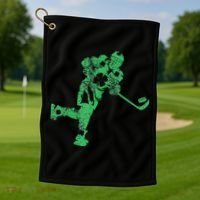 St Patricks Day Hockey Irish Saint Paddy's Shamrock Golf Towel thumb 1