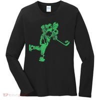 St Patricks Day Hockey Irish Saint Paddy's Shamrock Women's Long Sleeve Shirt thumb 0