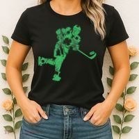St Patricks Day Hockey Irish Saint Paddy's Shamrock Women's T-Shirt thumb 2