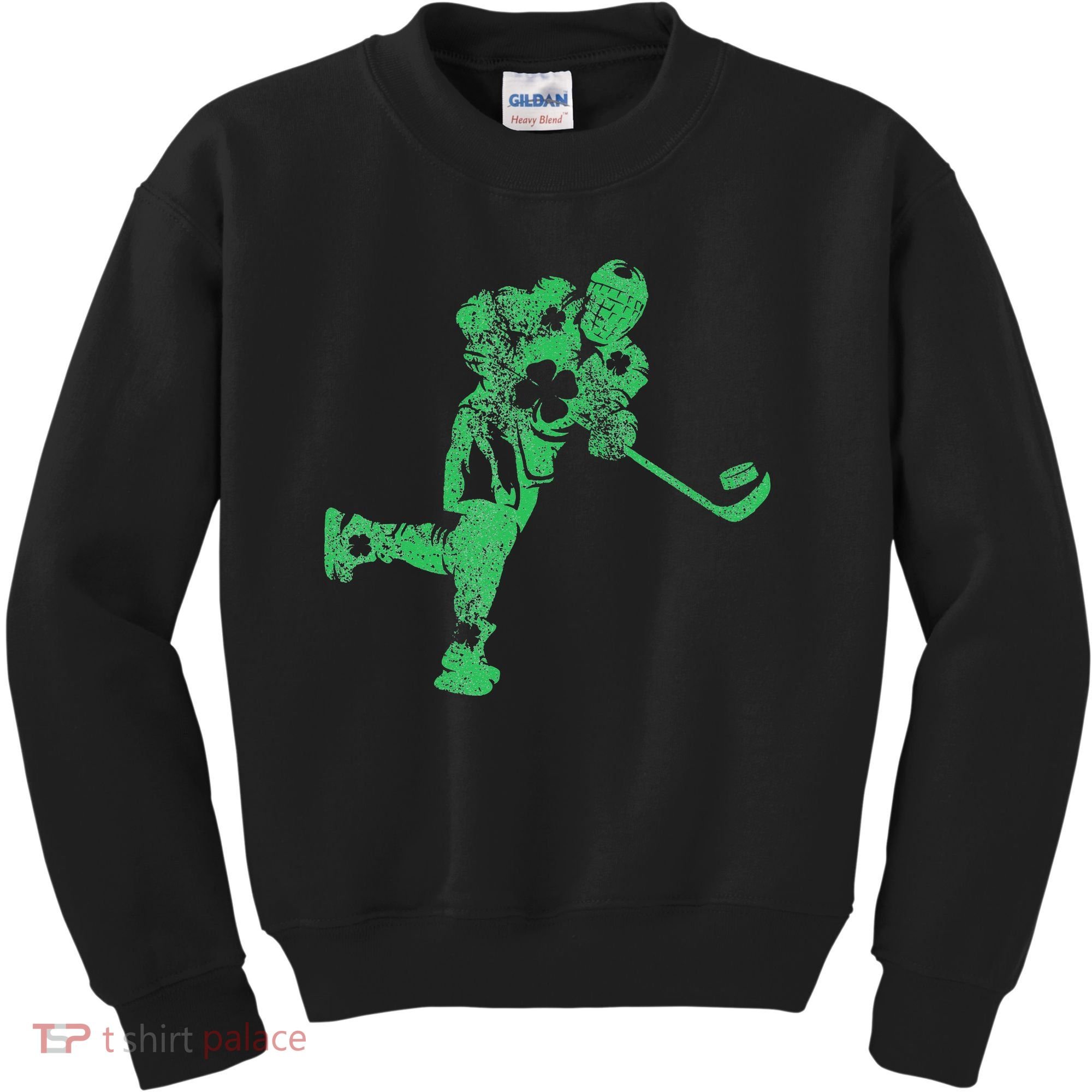 St Patricks Day Hockey Irish Saint Paddy's Shamrock Kids Sweatshirt