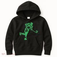 St Patricks Day Hockey Irish Saint Paddy's Shamrock Kids Hoodie thumb 0