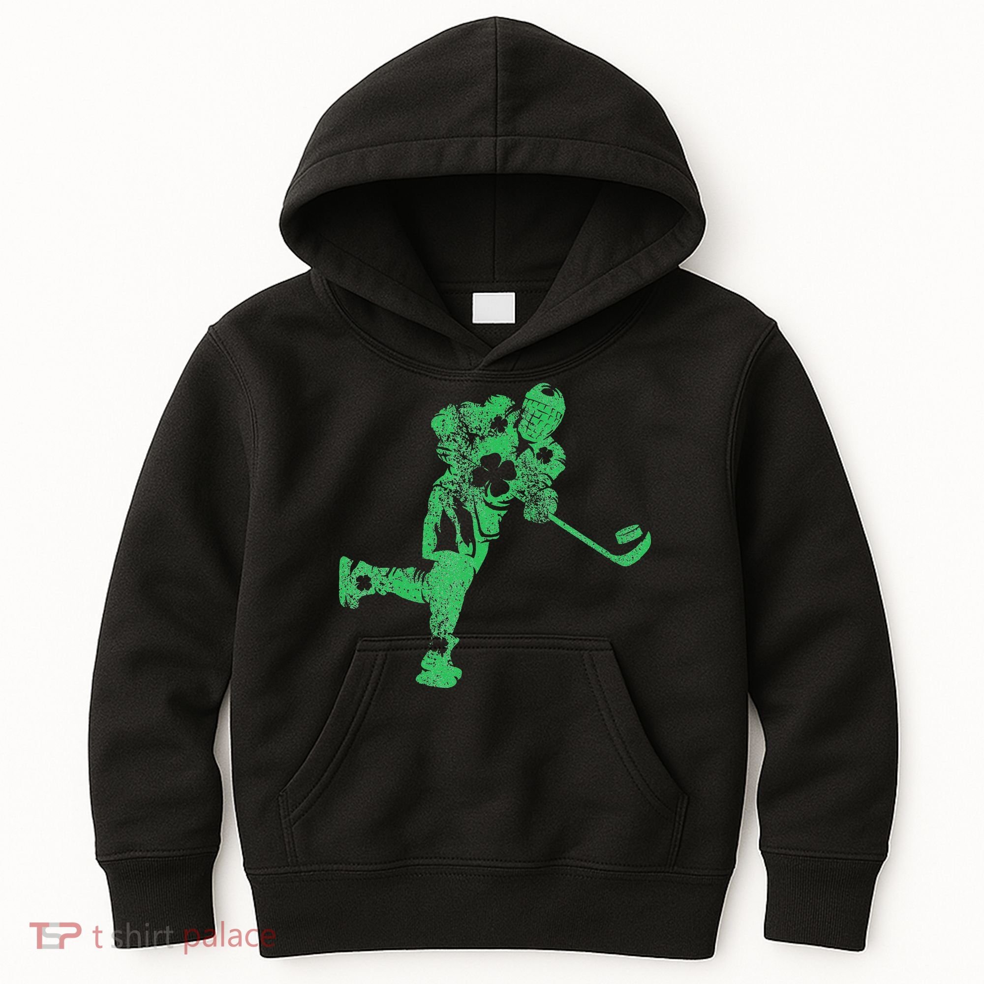 St Patricks Day Hockey Irish Saint Paddy's Shamrock Kids Hoodie