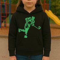 St Patricks Day Hockey Irish Saint Paddy's Shamrock Kids Hoodie thumb 3