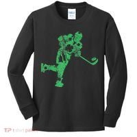 St Patricks Day Hockey Irish Saint Paddy's Shamrock Kids Long Sleeve Shirt thumb 0