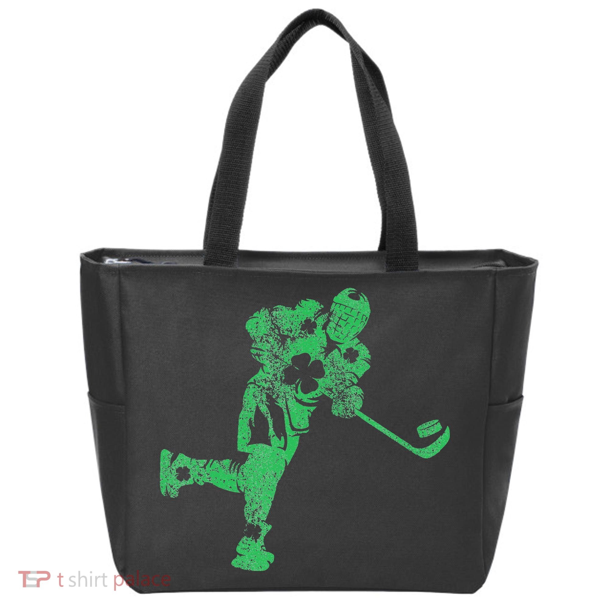 St Patricks Day Hockey Irish Saint Paddy's Shamrock Tote Bag
