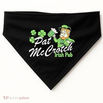 St. PattyS Day Pat Mccrotch Irish Pub Lucky Clover USA-Made Doggie Bandana