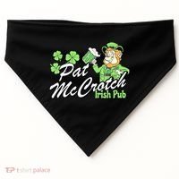 St. PattyS Day Pat Mccrotch Irish Pub Lucky Clover USA-Made Doggie Bandana thumb 0